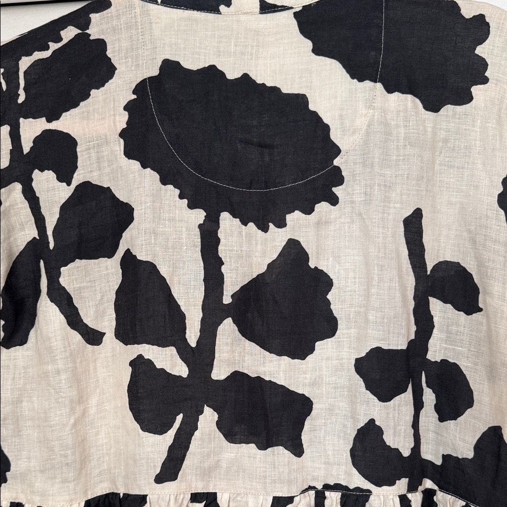 Bitte Kai Rand Black and Cream Peony Patterned Linen Dress - XS - Picture 15 of 16